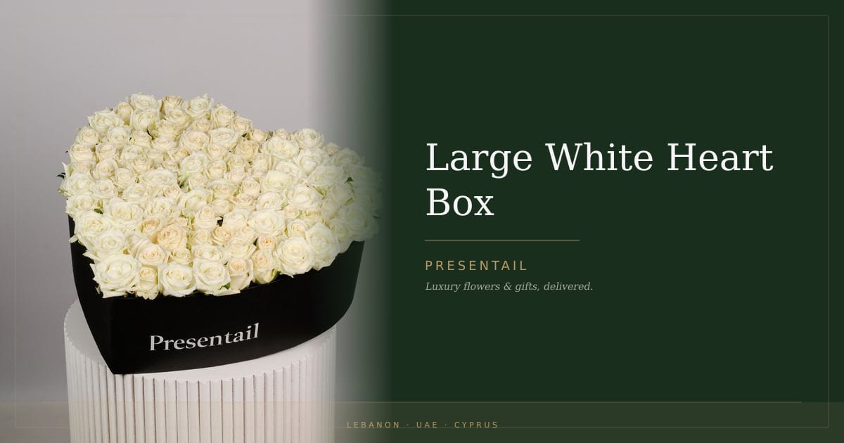 Large White Heart Box