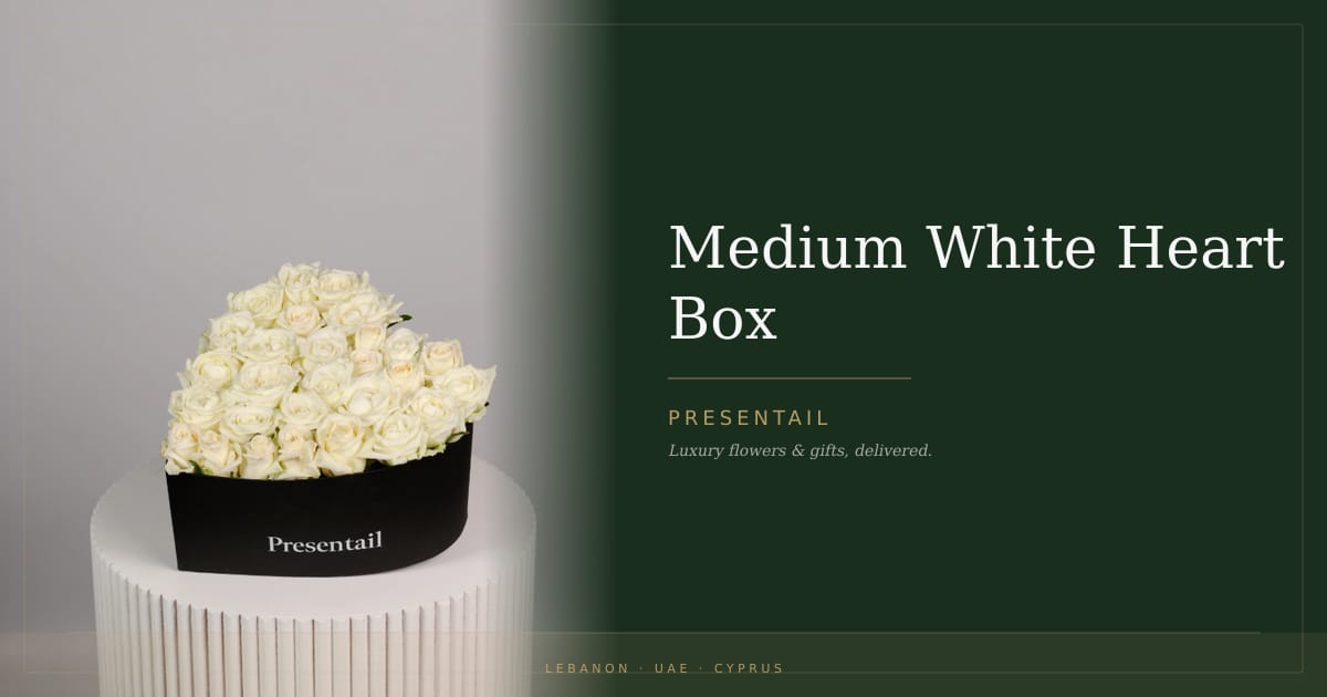 Medium White Heart Box