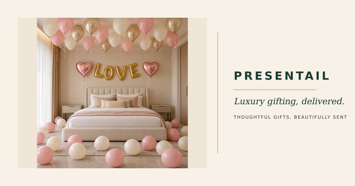Pink &amp; Champagne Anniversary Room Decoration