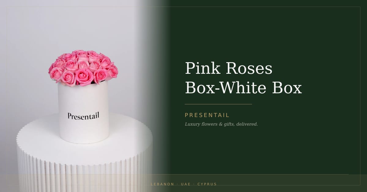 Pink Roses Box-White Box