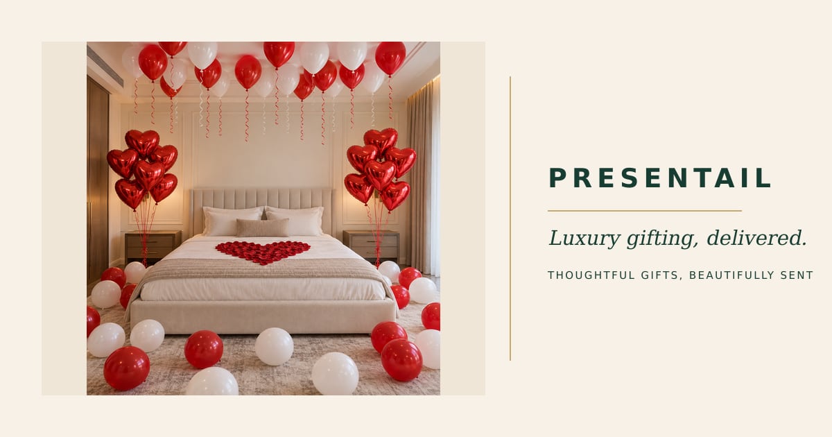 Red Heart &amp; Rose Petal Room Surprise