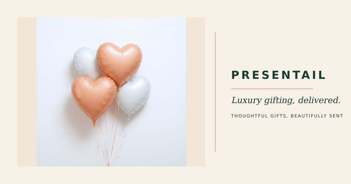 Ballons en forme de cœur en or rose et argent