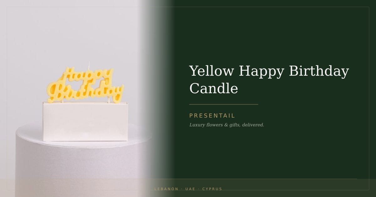 Yellow Happy Birthday Candle