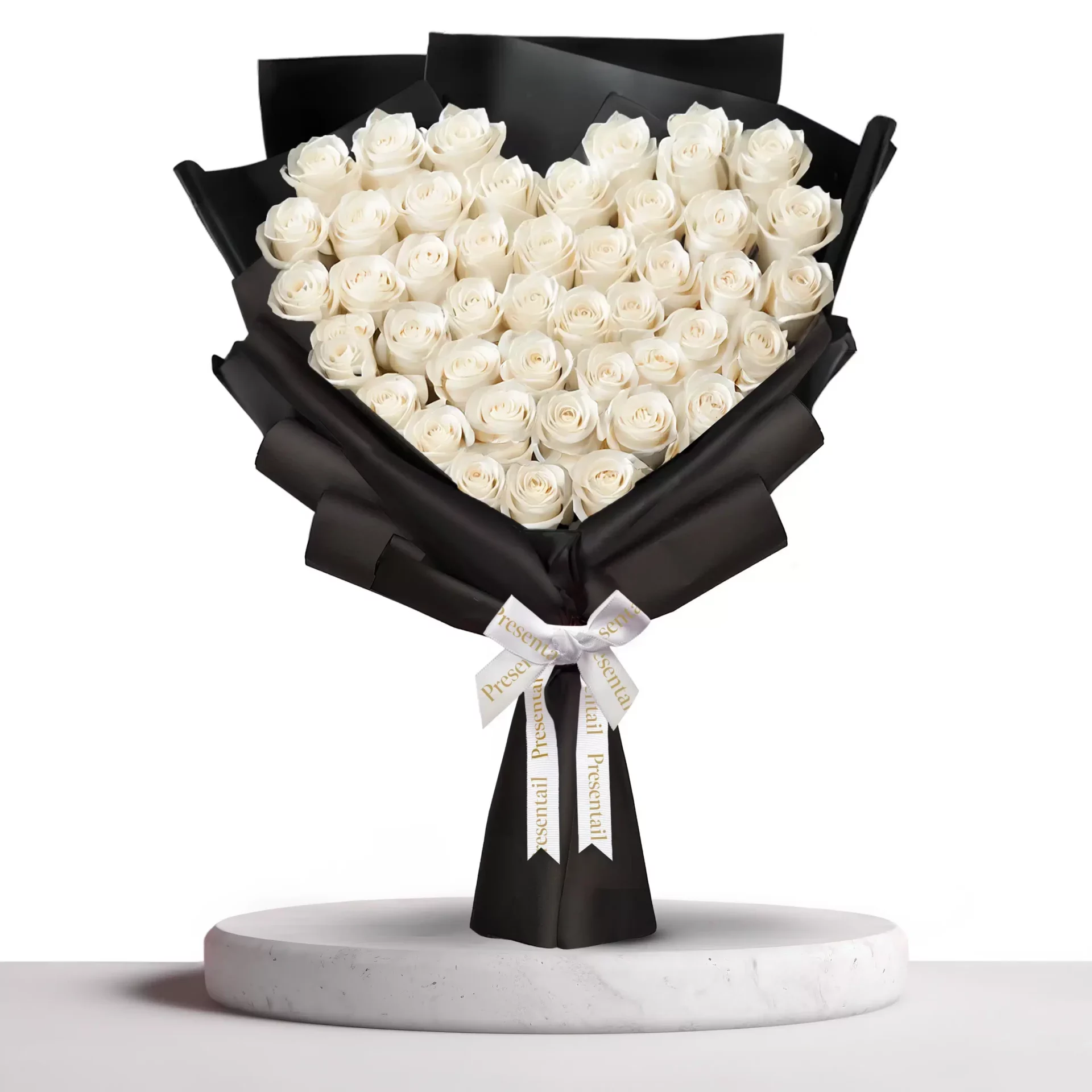 White Heart Bouquet
