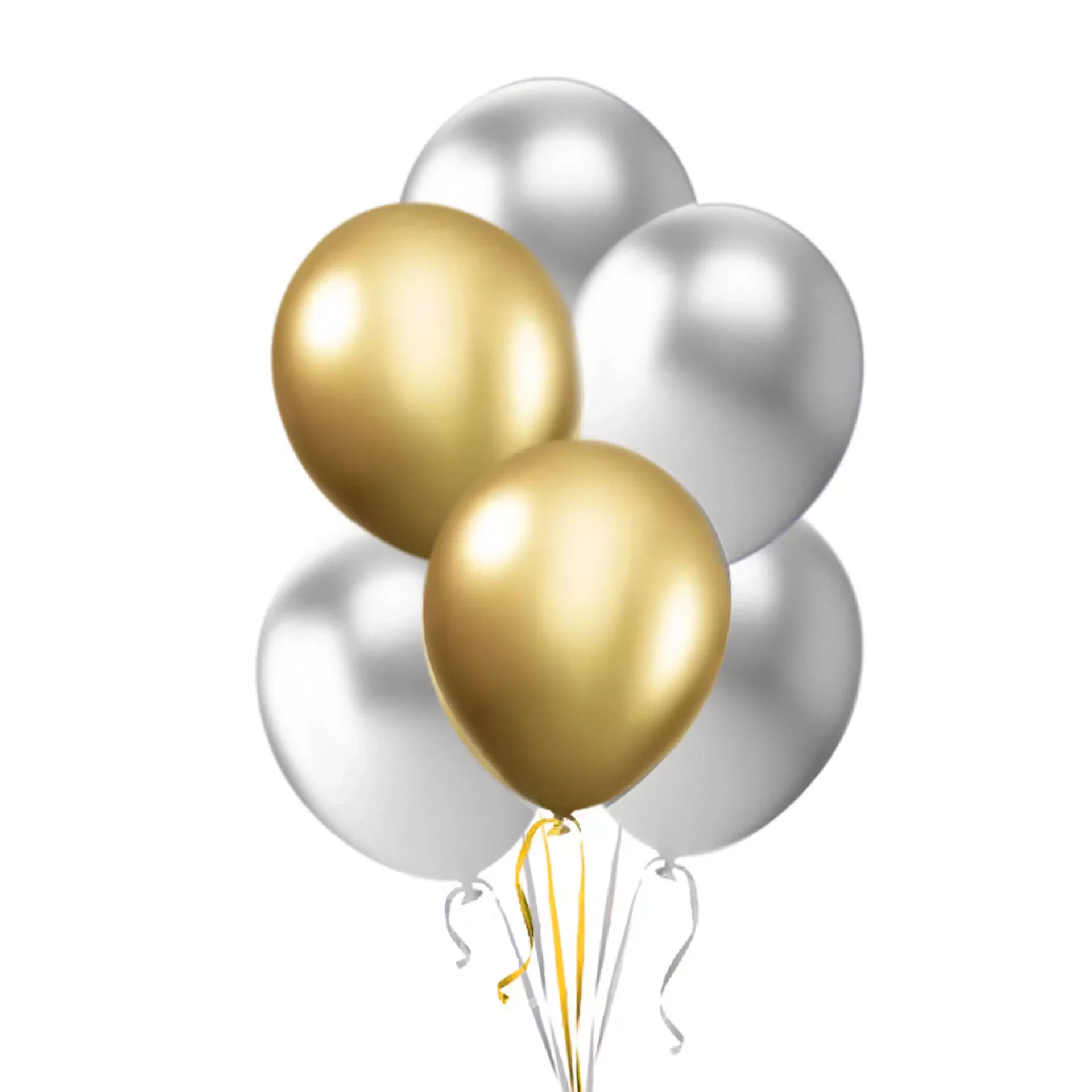 Silver and Gold Chrome Balloons