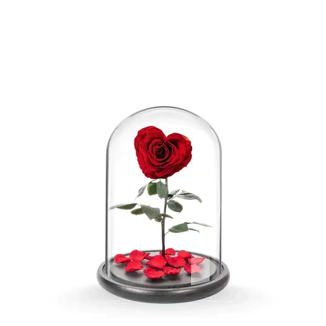 Red Heart-Shaped Eternal Rose