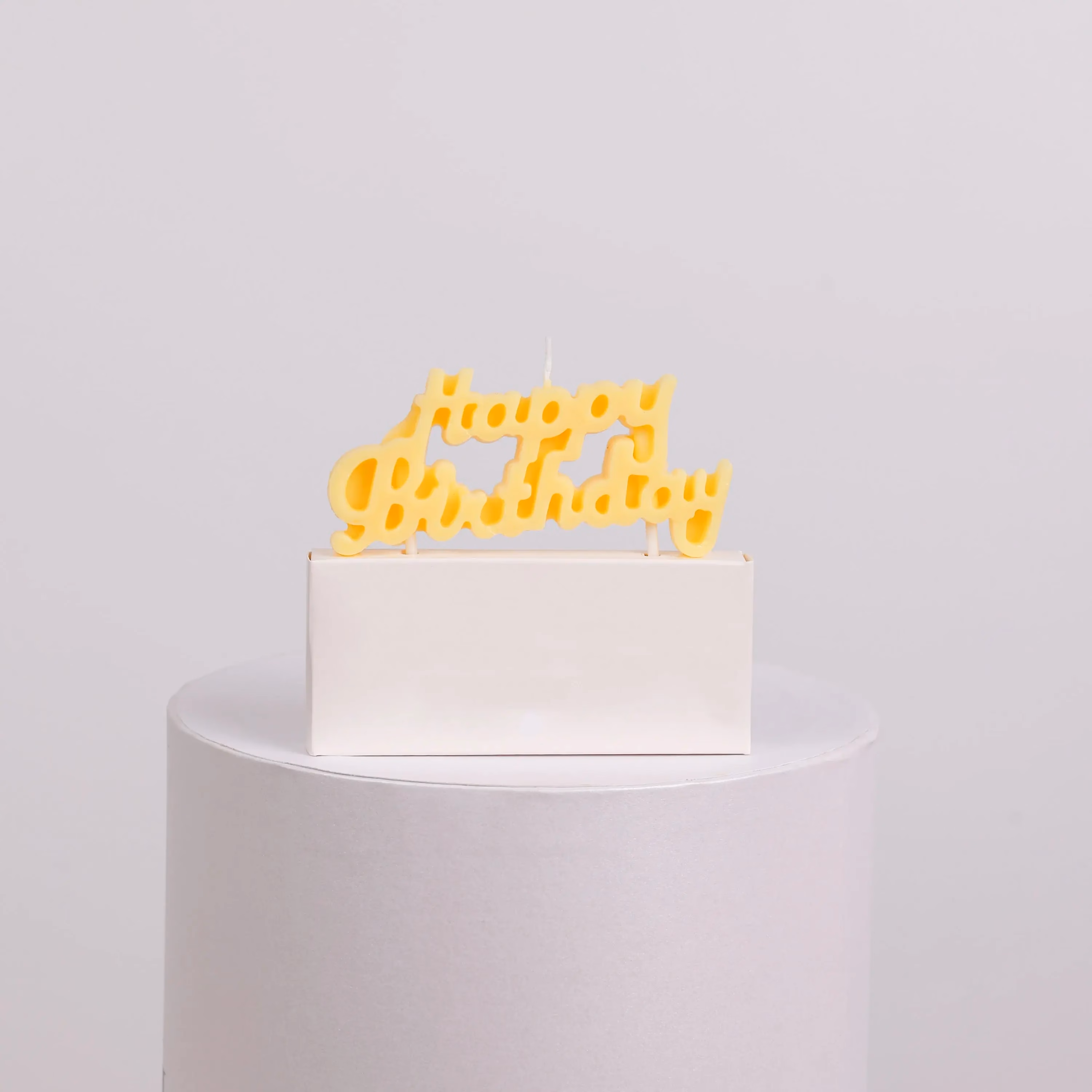 Yellow Happy Birthday Candle