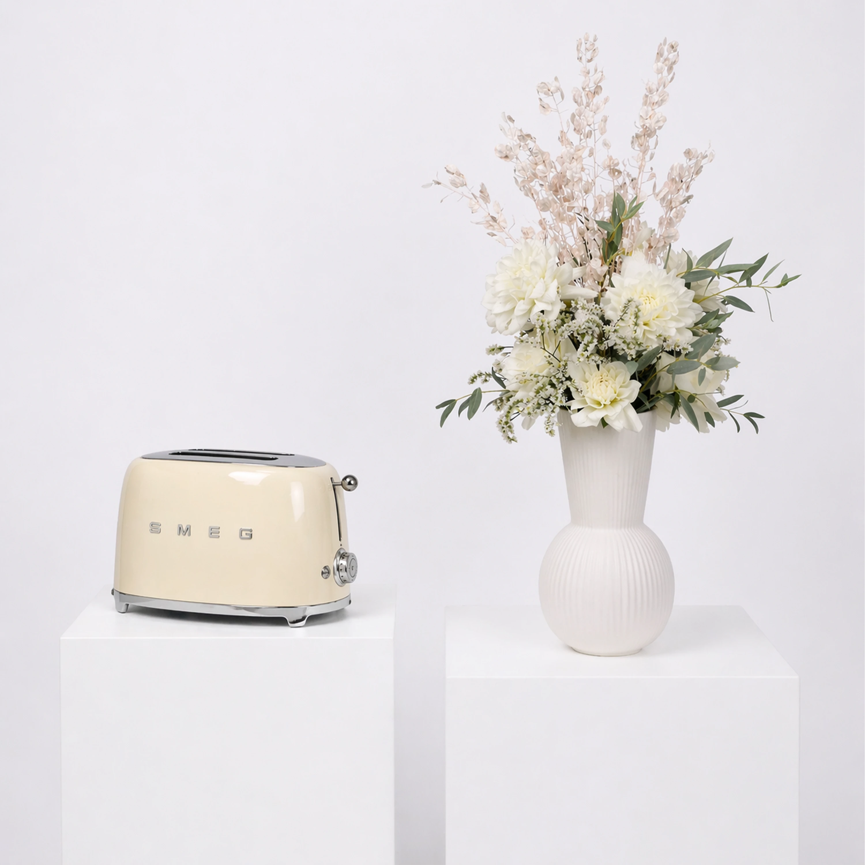 Ivory Smeg Toaster Set